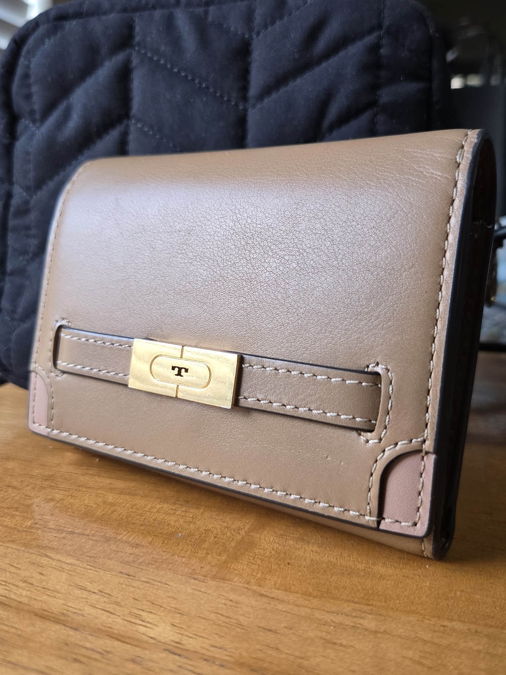 Tory Burch Lee Radziwill Medium T Wallet with Gold-Tone Hardware